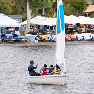 private sailing group at shoreline lake a group having a private sailing lesson on shoreline lake.
